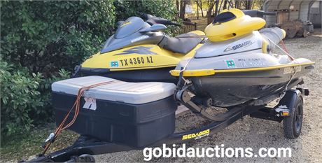 2-seadoo jetskis with a trailer