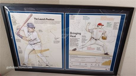 Baseball theme in a hanging frame